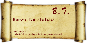 Berze Tarziciusz névjegykártya
